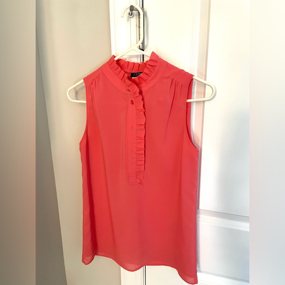 J.Crew Pink Coral Sleeveless Blouse with Buttons